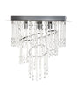Chandelier Silver Metal  35 cm Glass Crystals Chrome Finish Lighting Glam Beliani