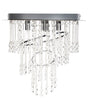 Chandelier Chrome Metal Large Glass Crystals Lighting Glam Beliani