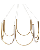 Chandelier Gold Aluminium Pendant Lamp with LED Lighting Modern Style Beliani