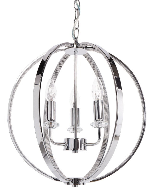 Chandelier Chrome Iron Pendant Lamp with Crystal Accents Lighting Glamour Style Living Room Dining Room Beliani