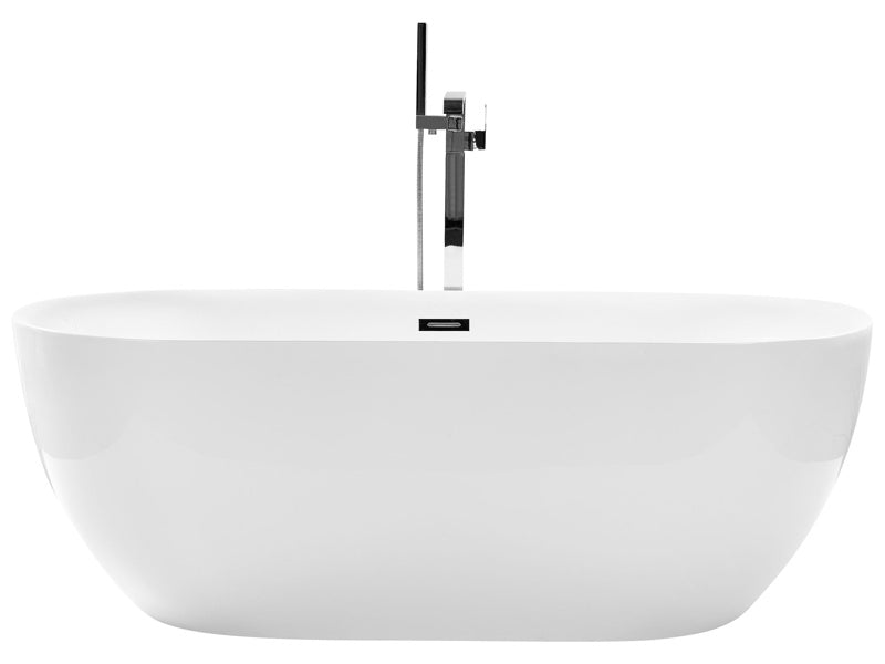 Freestanding Bath Glossy White Sanitary Acrylic Single 170 x 80 cm Oval Modern Design Beliani