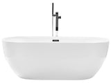 Freestanding Bath Glossy White Sanitary Acrylic Single 170 x 80 cm Oval Modern Design Beliani