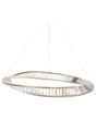 Chandelier Gold Iron Pendant Lamp with Crystals LED Lighting Glamour Style Beliani