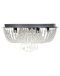 Chandelier Silver Iron Ceiling Lamp with Crystals Chrome Finish Lighting Glamour Style Living Room Dining Room Beliani