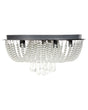 Chandelier Silver Iron Ceiling Lamp with Crystals Chrome Finish Lighting Glamour Style Living Room Dining Room Beliani