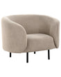 Armchair Taupe Polyester Fabric Soft Textured Curved Design Black Metal Legs Modern Art Decor Style Beliani