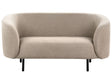 2 Seater Sofa Taupe Polyester Fabric Soft Textured Curved Design Black Legs Modern Art Decor Style Beliani