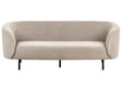 3 Seater Sofa Taupe Polyester Fabric Soft Textured Curved Design Black Legs Modern Art Decor Style Beliani