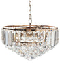 Chandelier Gold Metal  49 cm Pendant Lamp Crystals Glamour Style Beliani