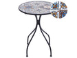 Garden Bistro Table Black Metal Iron Frame  60 cm Mosaic Tiles Pattern Tabletop Vintage Style Outdoor Beliani