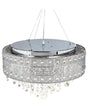 Chandelier Silver Iron Chrome Finish Pendant Lamp with Crystals Lighting Glamour Style Beliani