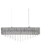 Chandelier Silver Iron Chrome Finish with Crystals Lighting Living Room Dining Room Beliani