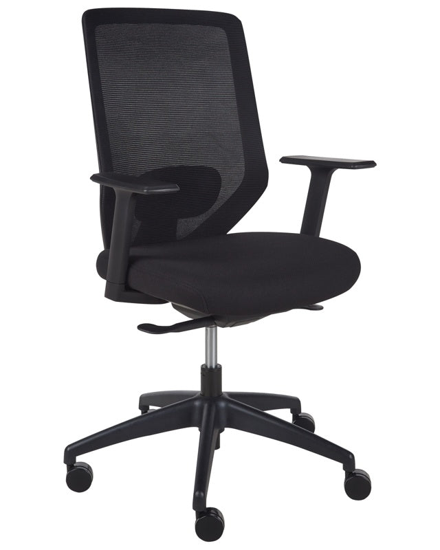 Office Chair Black Fabric Mesh Upholstery Swivel Desk Computer Adjustable Seat Reclining Backrest Beliani