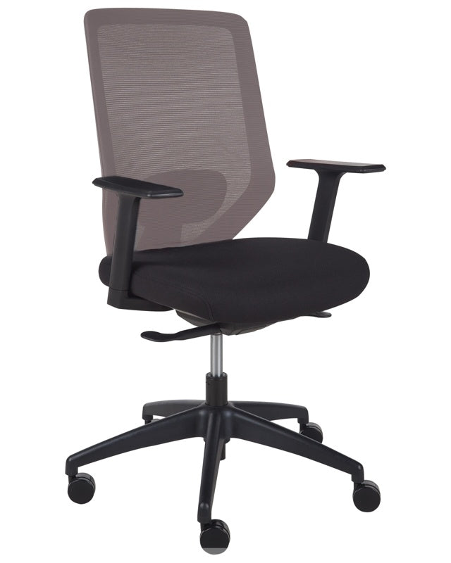 Office Chair Taupe Fabric Mesh Upholstery Swivel Desk Computer Adjustable Seat Reclining Backrest Beliani