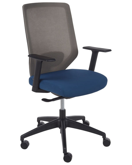 Office Chair Blue Fabric Mesh Upholstery Swivel Desk Computer Adjustable Seat Reclining Backrest Beliani