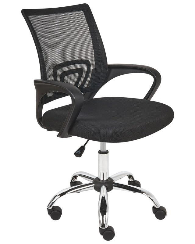 Office Chair Black  Fabric Swivel Desk Computer Adjustable Seat Reclining Backrest Beliani