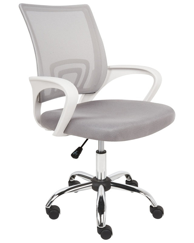 Office Chair Grey Fabric Swivel Desk Computer Adjustable Seat Reclining Backrest Beliani