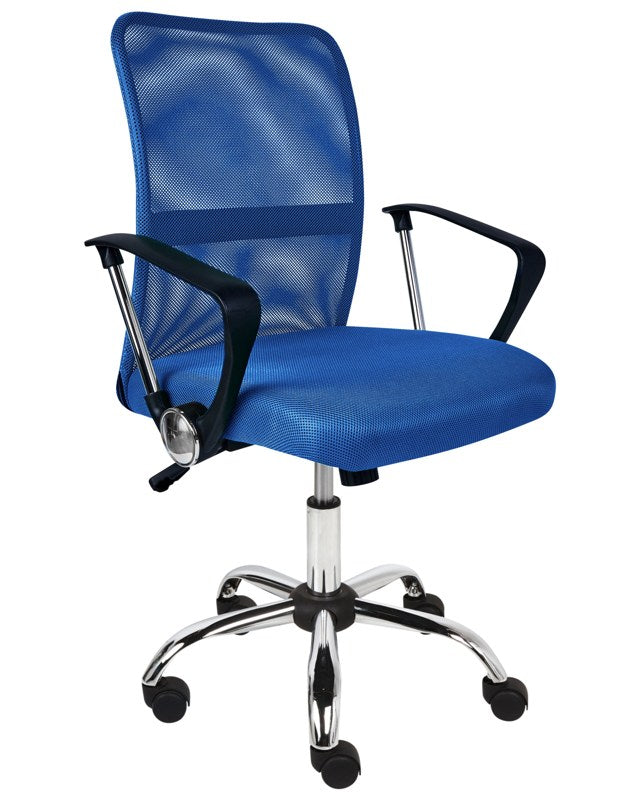 Office Chair Blue Mesh Fabric Upholstery Swivel Desk Computer Adjustable Seat Beliani