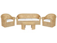 5 Seater Garden Sofa Set Natural Rattan White Cotton Cushion Medium Resistance Outdoor Boho Style Garden Patio Balcony Beliani