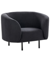 Armchair Black Polyester Fabric Soft Black Legs Retro Glam Art Decor Style Beliani