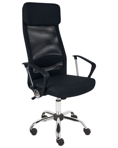 Executive Office Chair Black Mesh Gas Lift Height Adjustable Full Swivel and Tilt Beliani