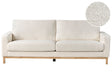 3 Seater Sofa White Boucle Living Room Modern Style Light Wood Legs Beliani