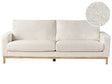 3 Seater Sofa White Boucle Living Room Modern Style Light Wood Legs Beliani