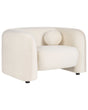 Armchair Off-White Velvet Fabric Soft Nubby with Extra Throw Cushions Retro Glam Art Decor Living Room Beliani
