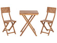 3 Piece Bistro Set Light Solid Eucalyptus Wood 2 Chairs and Tea Table Folding Slatted Design Beliani