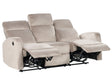 Electric Recliner Sofa Beige Velvet Upholstered 3 Seater Couch Modern Design Relax Function Beliani
