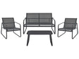 Garden Sofa Set Black Steel Lounge Set 4 Seater Set with Table Industrial Style Garden Patio Balcony Beliani