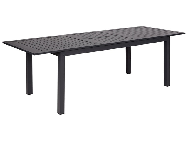 Extending Garden Table Dark Grey Aluminum 180/240 x 90 cm Outdoor Furniture Beliani