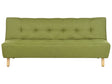 Sofa Bed Green Fabric Upholstery Light Wood Legs 3 Seater Scandinavian Style Beliani