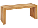 Garden Dining Bench Acacia Light Wood 2 Seater Modern Rustic Garden Outdoor Indoor Beliani