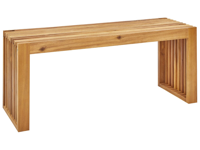 Garden Dining Bench Acacia Light Wood 2 Seater Modern Rustic Garden Outdoor Indoor Beliani