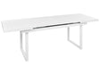 Garden Table White Aluminium 180/240 x 90 cm Extendable Top for 8 People Slatted Top Outdoor Dining Table Beliani