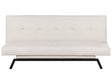 Sofa Bed Off-white Fabric Upholstery 3 Seater Click Clack Mechanism Beliani