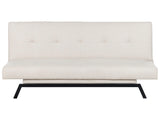 Sofa Bed Off-white Fabric Upholstery 3 Seater Click Clack Mechanism Beliani
