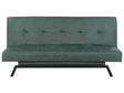 Sofa Bed Green Fabric Upholstery 3 Seater Click Clack Mechanism Beliani