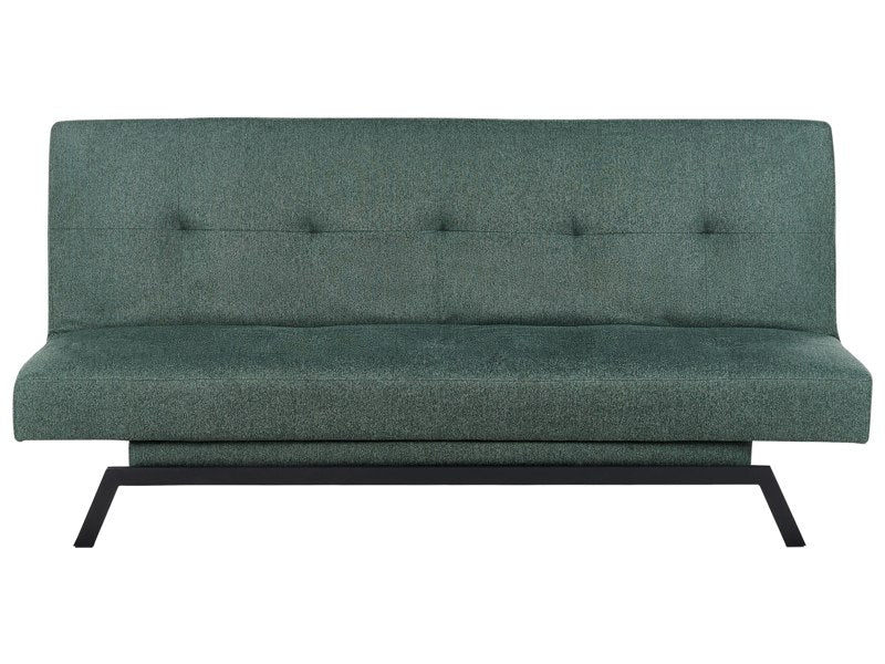 Sofa Bed Green Fabric Upholstery 3 Seater Click Clack Mechanism Beliani