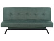 Sofa Bed Green Fabric Upholstery 3 Seater Click Clack Mechanism Beliani