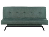 Sofa Bed Green Fabric Upholstery 3 Seater Click Clack Mechanism Beliani