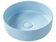 Countertop Wash Basin Blue Ceramic 370 mm Matt Round Bathroom Sink Beliani