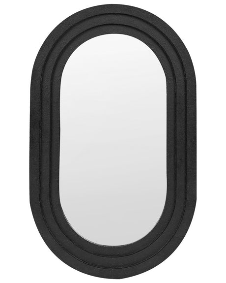 Wall Mirror Metal Black 43 x 69 cm Wall Mounted Decorative Mirror Modern Style Hanging Decor Beliani