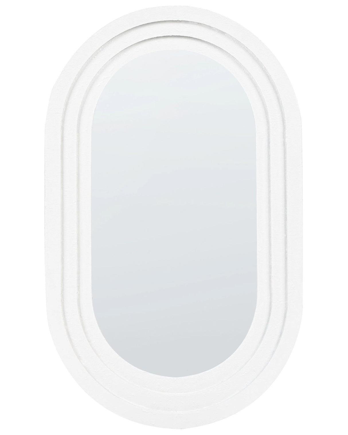 Wall Mirror Metal White 43 x 69 cm Wall Mounted Decorative Mirror Modern Style Hanging Decor Beliani