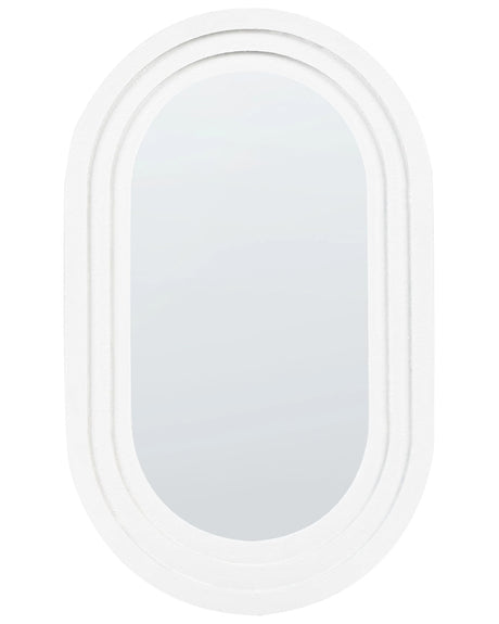 Wall Mirror Metal White 43 x 69 cm Wall Mounted Decorative Mirror Modern Style Hanging Decor Beliani