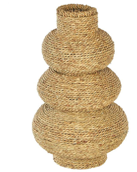 Decorative Vase Light Natural Seagrass Rope Handmade Natural Style Home Decor For Dried Flowers Beliani