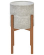 Plant Stand Grey Iron 30 x 30 x 59 cm Indoor Metal Flower Modern Industrial Standing Planter Beliani