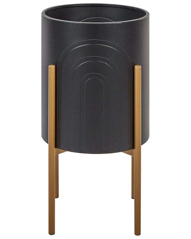 Plant Stand Black Iron 32 x 32 x 58 cm Indoor Metal Flower Modern Industrial Standing Planter Beliani