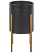 Plant Stand Black Iron 32 x 32 x 58 cm Indoor Metal Flower Modern Industrial Standing Planter Beliani